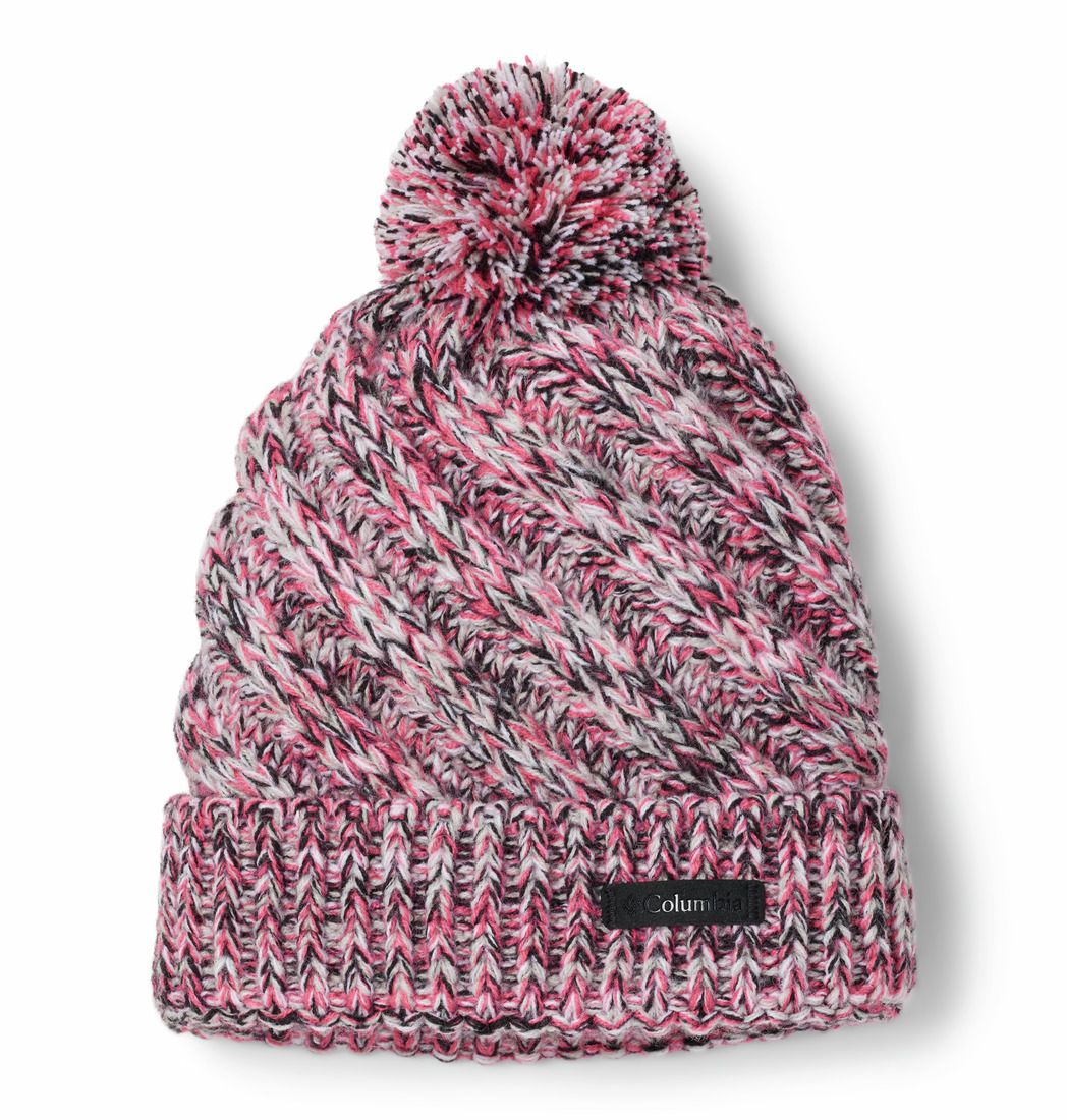 COLUMBIA YOUTH BUNDLE UP BEANIE WINTER HAT 25, Color: BLACK/PINK ICE/COLUMBIA GREY/WHITE, Size: O/S