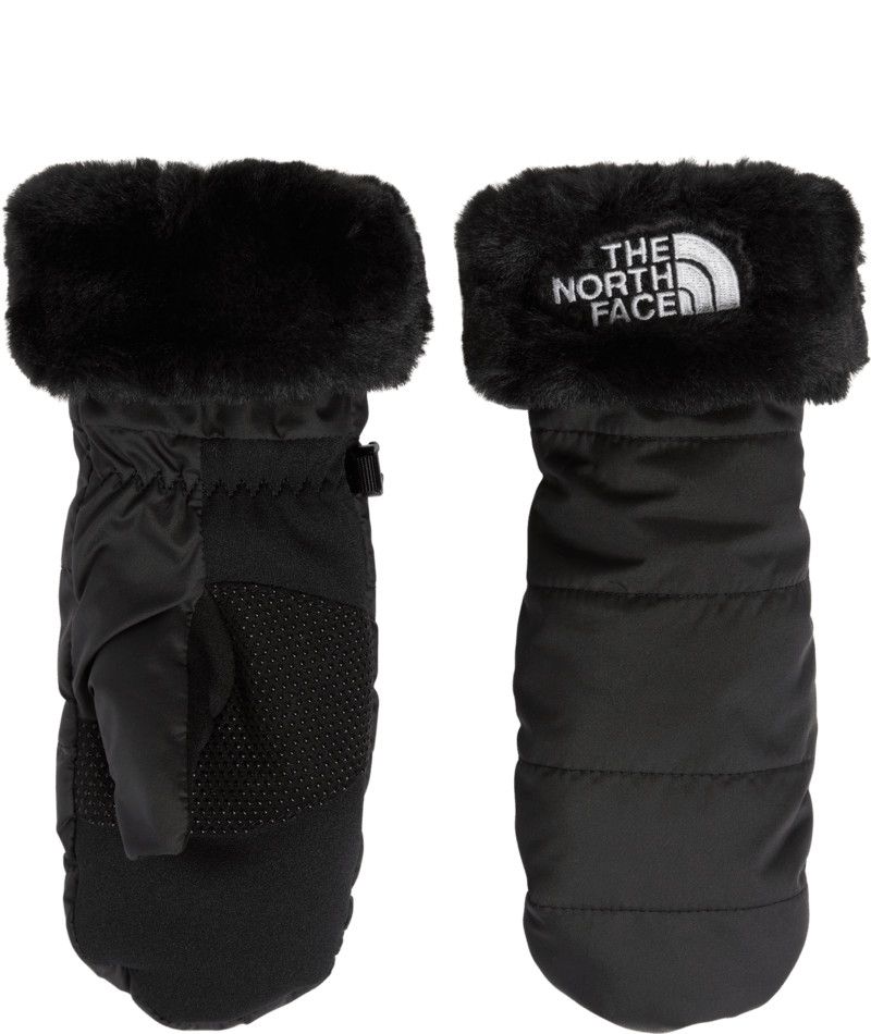 MAIN IMAGE OF THE NORTH FACE YOUTH GIRLS&#39; SHASTA MITTEN IN TNF BLACK XS WITH WATER REPELLENCY AND T…