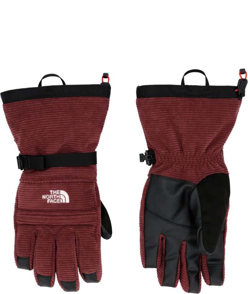 MAIN IMAGE OF THE NORTH FACE UNISEX CORDUROY MONTANA SKI GLOVE IN SUMAC SMALL WITH SOFT FLEECE FABR…