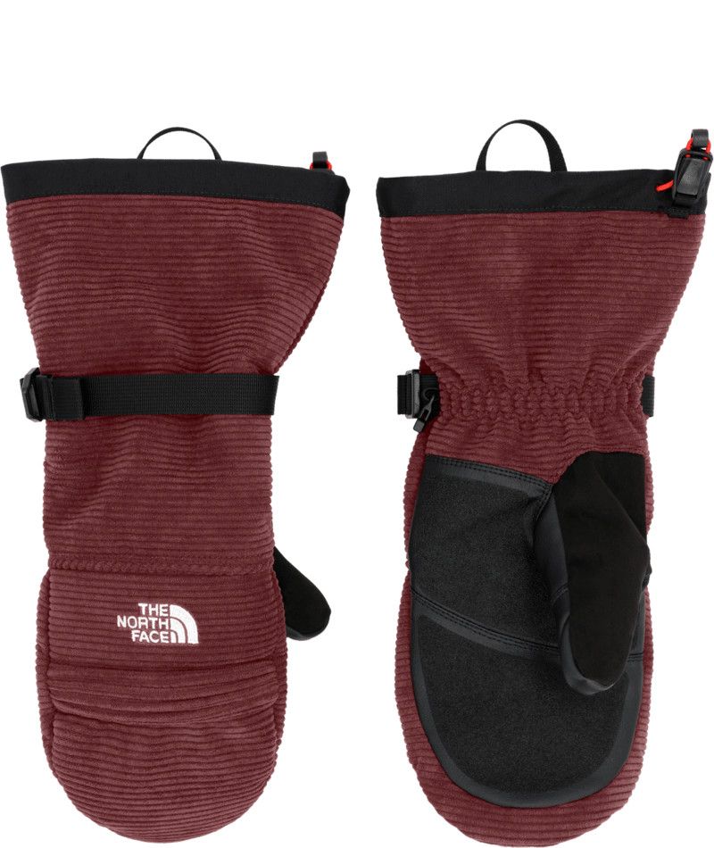 MAIN IMAGE OF THE NORTH FACE UNISEX CORDUROY MONTANA SKI MITTEN IN SUMAC SMALL WITH SOFT FLEECE FAB…