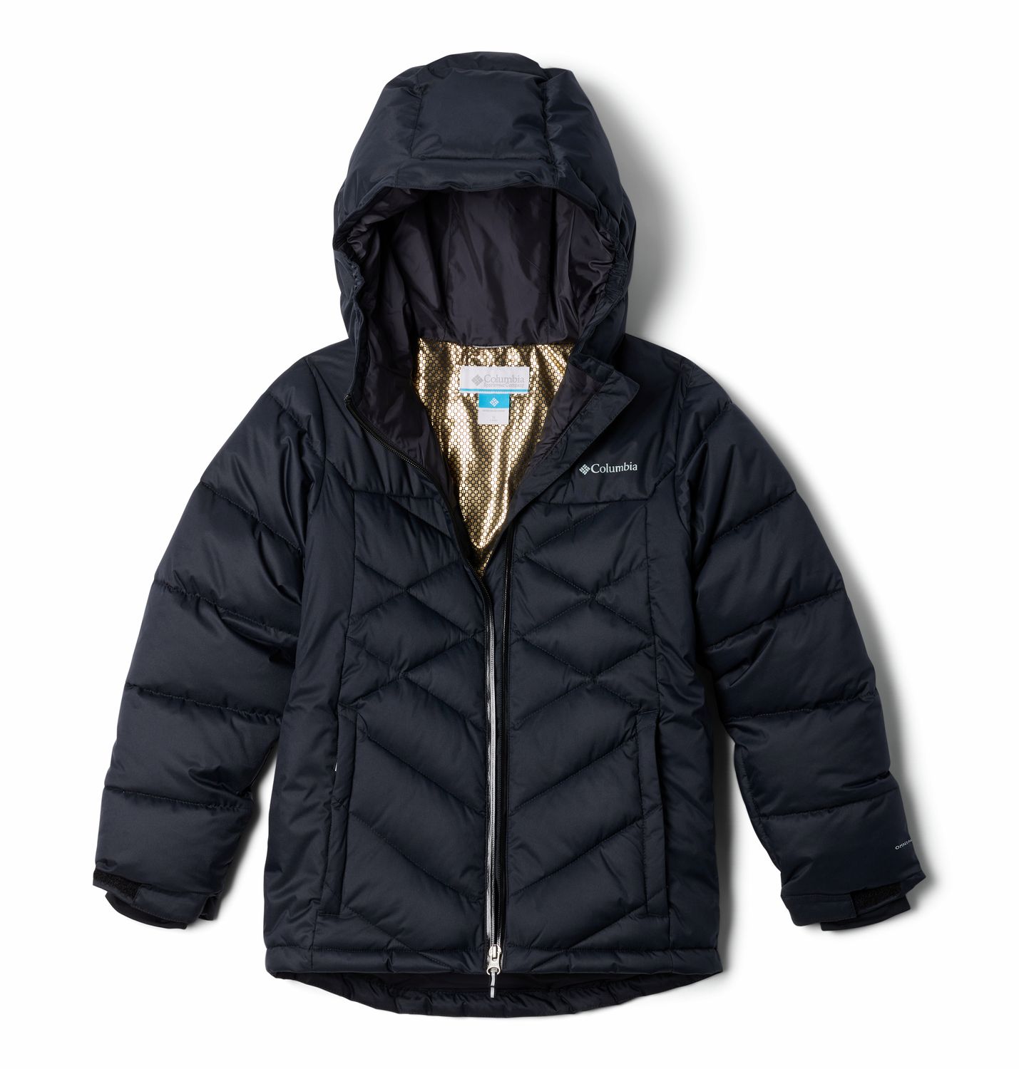 COLUMBIA YOUTH GIRLS WINTER POWDER™ III QUILTED WINTER JACKET 26, Color: BLACK, Size: XXS