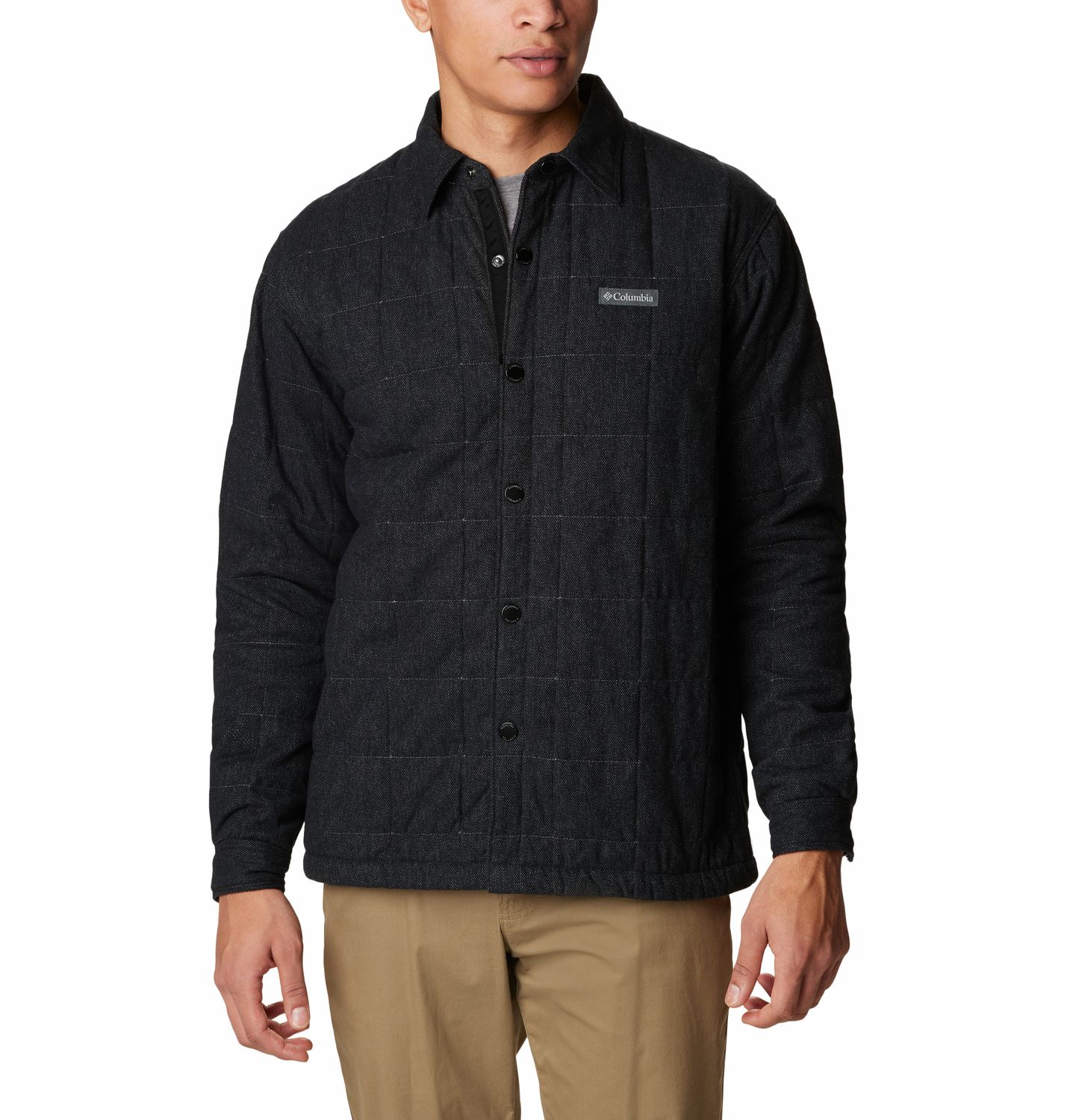 MAIN IMAGE OF COLUMBIA MENS LANDROAMER™ QUILTED SOFTSHELL JACKET IN BLACK SMALL WITH HAND POCKETS A…
