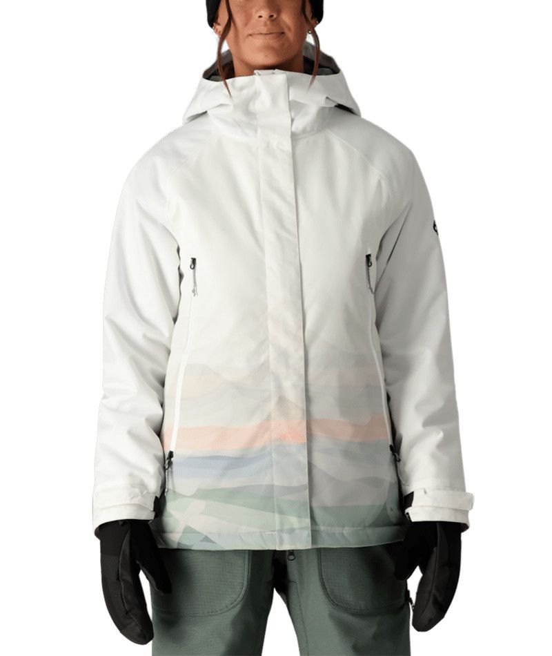 686 WOMENS FANTASIA INSULATED WINTER JACKET 25, Color: WHITE SIERRA SUNSET, Size: XS