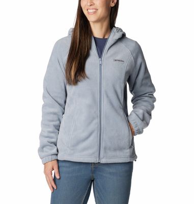 FRONT VIEW OF COLUMBIA WOMENS BENTON SPRINGS™ FULL ZIP HOODIE WITH CUSTOM COMFORT AND ATTACHED HOOD