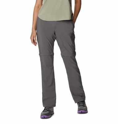 FRONT VIEW OF COLUMBIA WOMENS SILVER RIDGE UTILITY™ CONVERTIBLE ACTIVE FIT PANT WITH SECURE POCKETS