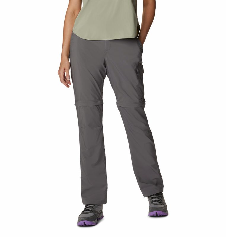 FRONT VIEW OF COLUMBIA WOMENS SILVER RIDGE UTILITY™ CONVERTIBLE ACTIVE FIT PANT WITH SECURE POCKETS