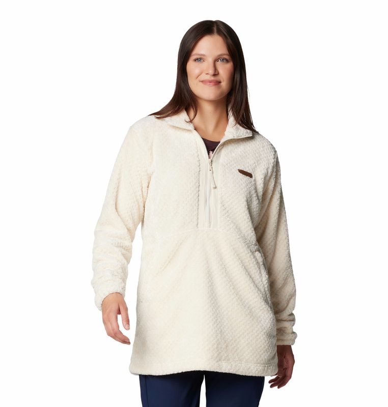 FRONT VIEW OF COLUMBIA WOMENS FIRE SIDE™ 1/4 ZIP II SWEATER WITH SOFT SHERPA FLEECE
