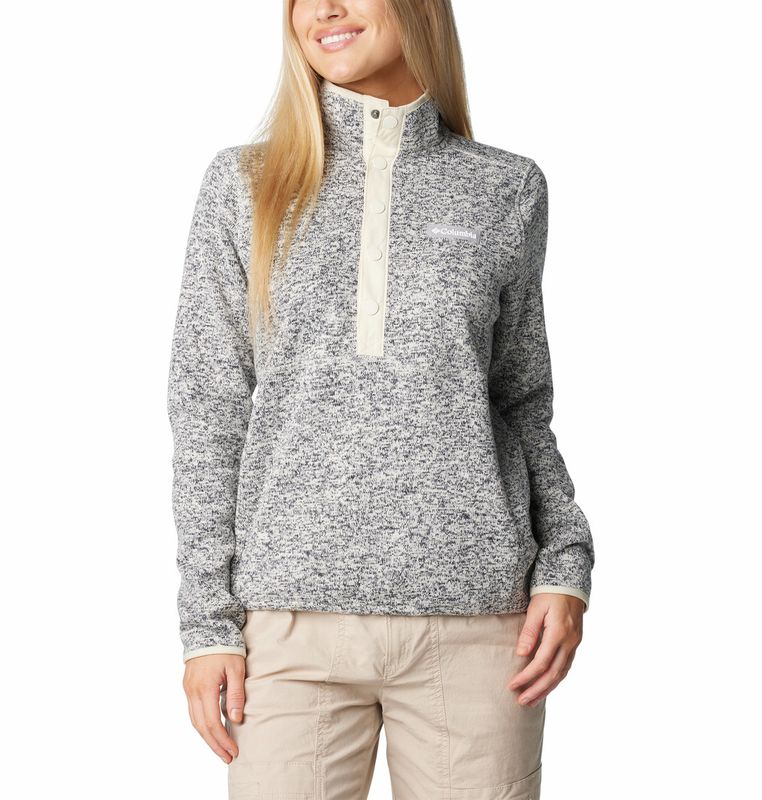 FRONT VIEW OF COLUMBIA WOMENS SWEATER WEATHER™ 1/2 SNAP SWEATER WITH WARMTH AND SOFT FLEECE FABRIC