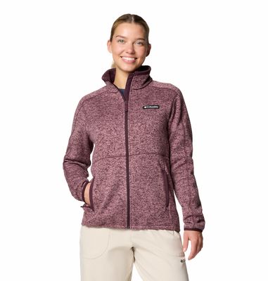 FRONT VIEW OF COLUMBIA WOMENS SWEATER WEATHER™ FULL ZIP II SWEATER WITH LIGHT WARMTH