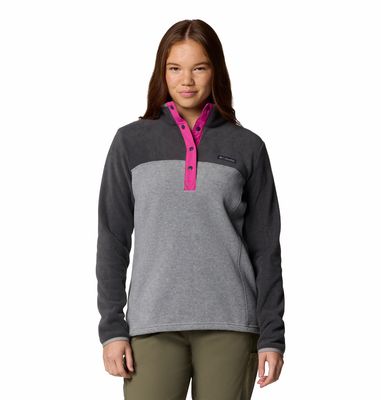 FRONT VIEW OF COLUMBIA WOMENS BENTON SPRINGS™ 1/2 SNAP PULL OVER II SWEATER WITH LIGHT WARMTH