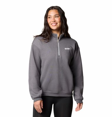 FRONT VIEW OF COLUMBIA WOMENS MERIDIAN CREEK™ QUARTER ZIP SWEATER WITH WARMTH