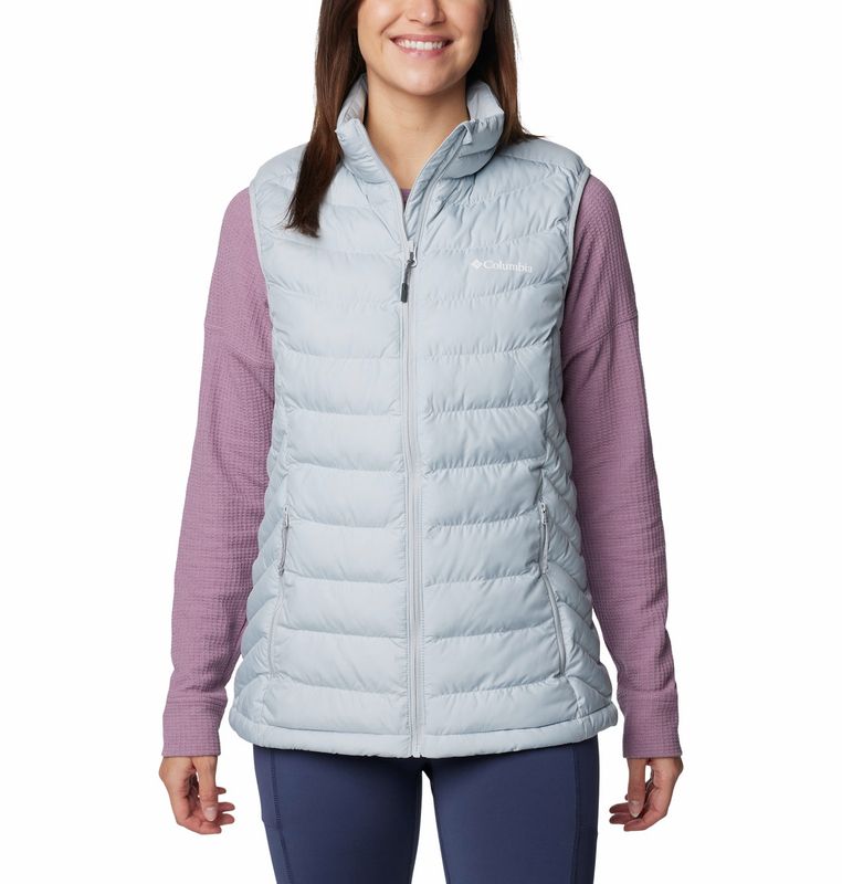 FRONT VIEW OF COLUMBIA WOMENS POWDER LITE™ II VEST WITH MEDIUM WARMTH AND REPELS WATER