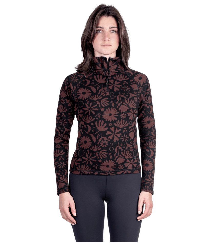 JETTY WOMENS CRANFORD 1/4 ZIP SWEATER 25, Color: JAVA, Size: SMALL