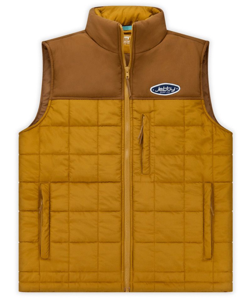 JETTY MENS TERRACE VEST 25, Color: BROWN, Size: MEDIUM