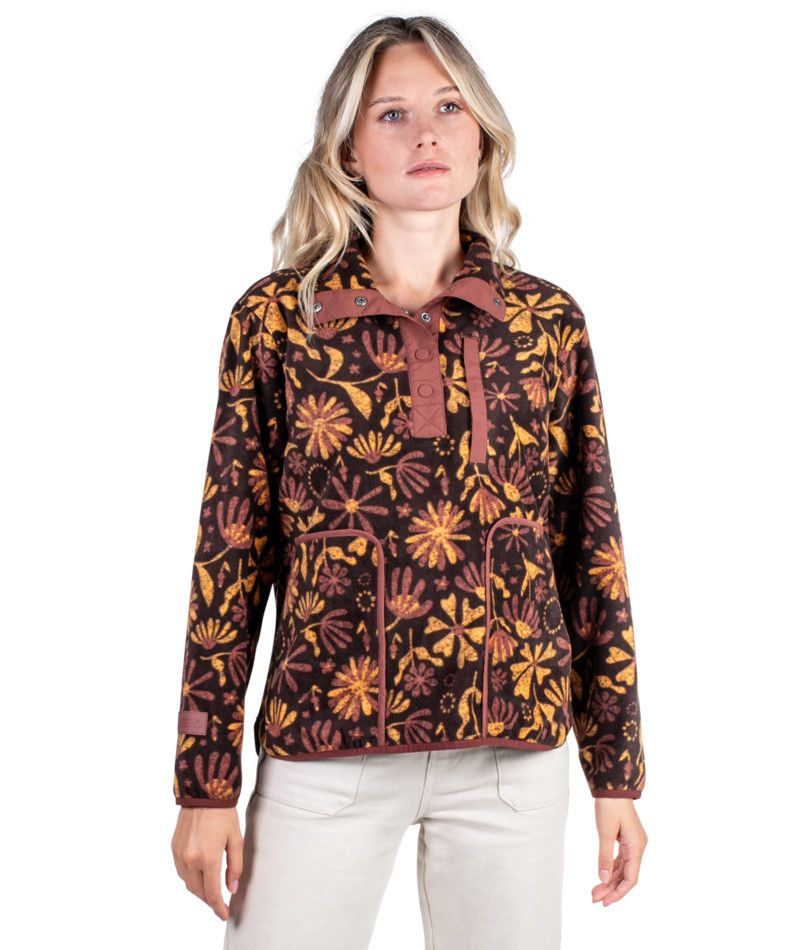 JETTY WOMENS JUNIPER FLEECE SWEATER 25, Color: BROWN, Size: SMALL