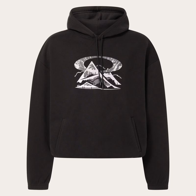 FRONT VIEW OF OAKLEY MENS SUMMIT PEAK HOODIE WITH DRAWCORD HOOD