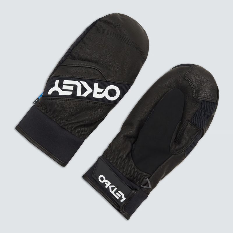 FULL VIEW OF OAKLEY MENS FACTORY WINTER 2.0 MITTEN WITH LEATHER EXTERIOR AND WATERPROOF