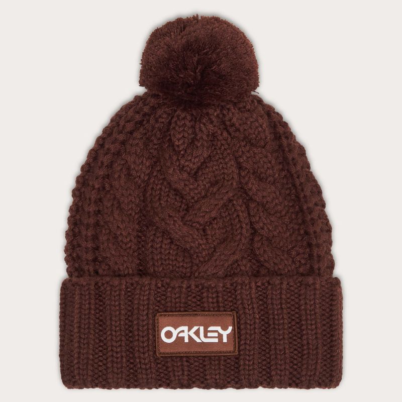 FRONT VIEW OF OAKLEY UNISEX HARPER POM BEANIE WINTER HAT WITH CLASSIC STYLING AND SOFTNESS