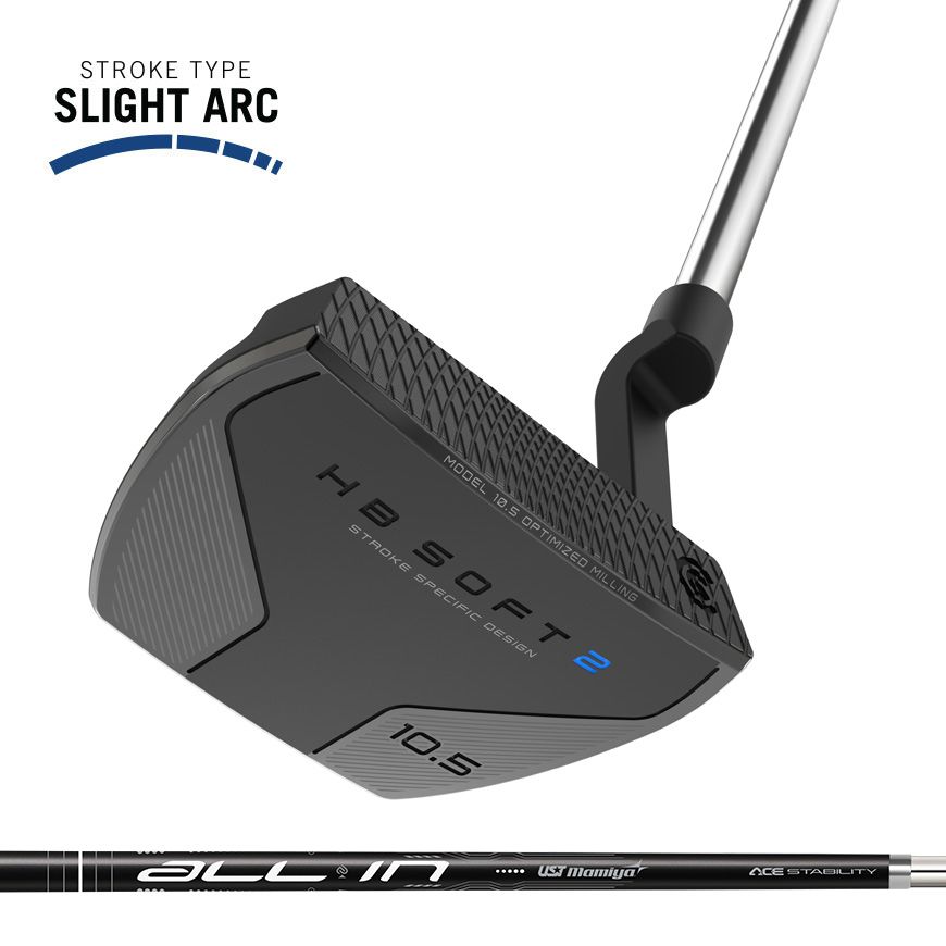 MAIN IMAGE OF CLEVELAND HB SOFT 2 BLACK #10.5 PLUMBERS NECK PUTTER IN RIGHT 35&quot; GRAPHITE/STEEL