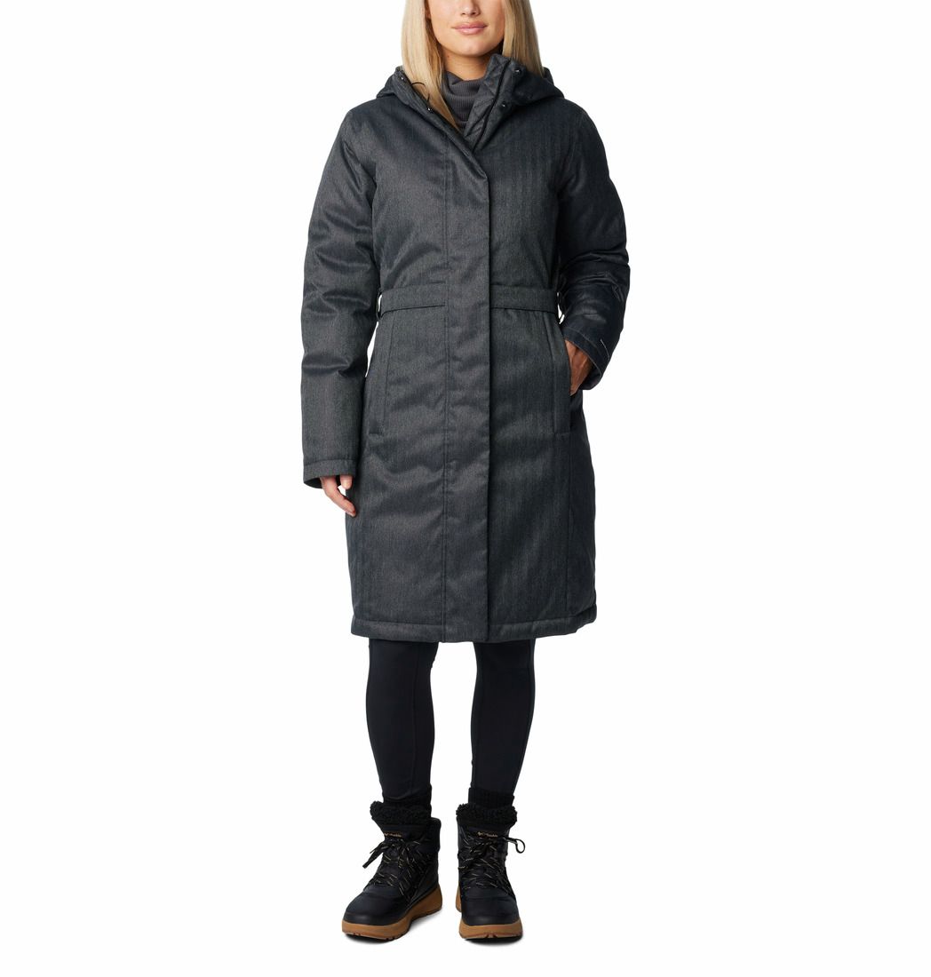 MAIN IMAGE OF COLUMBIA WOMENS JUNIPER RIDGE™ II DOWN WINTER JACKET IN BLACK HERRINGBONE SMALL