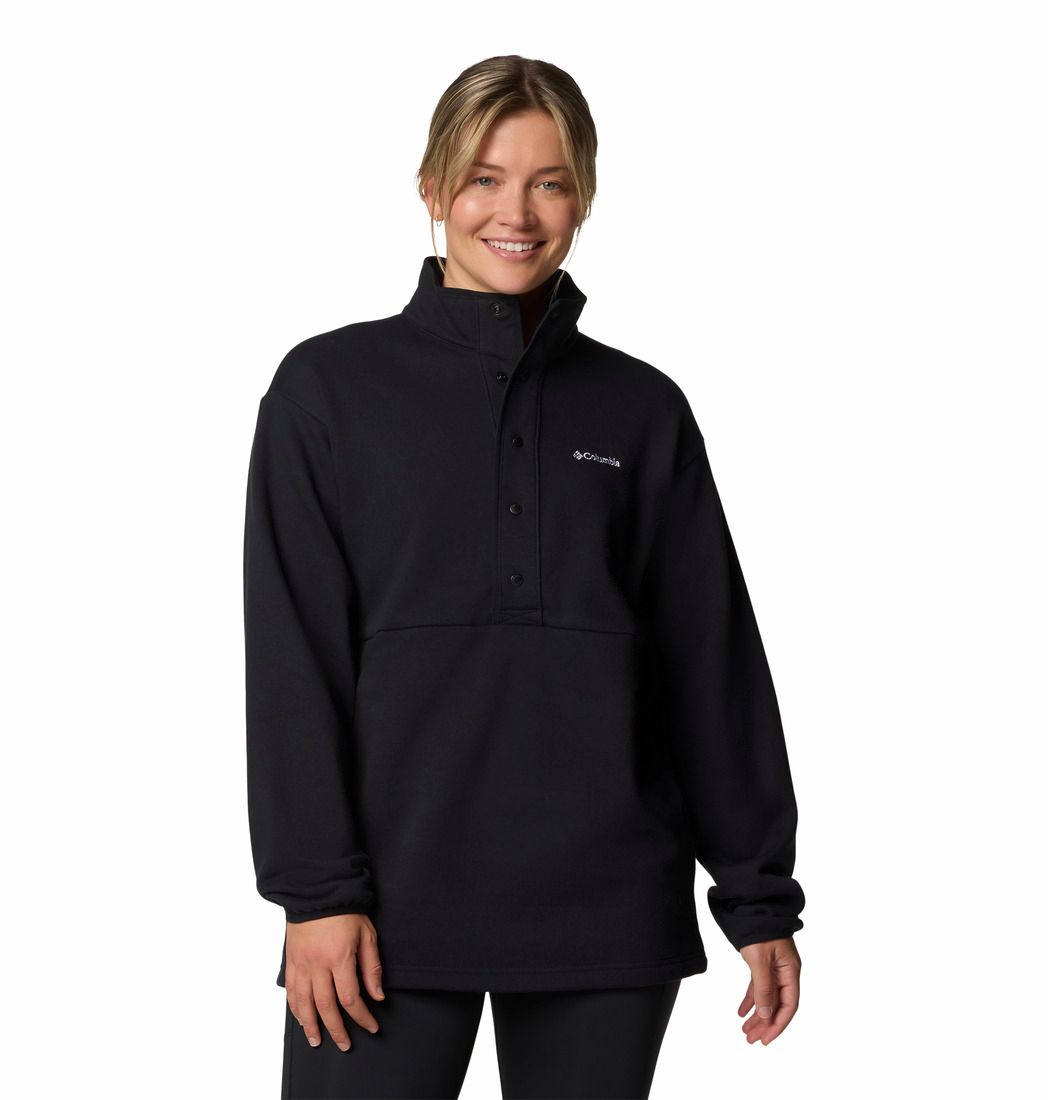 MAIN IMAGE OF COLUMBIA WOMENS HART MOUNTAIN™ 1/2 SNAP TUNIC SWEATER IN BLACK XS WITH COMFORT