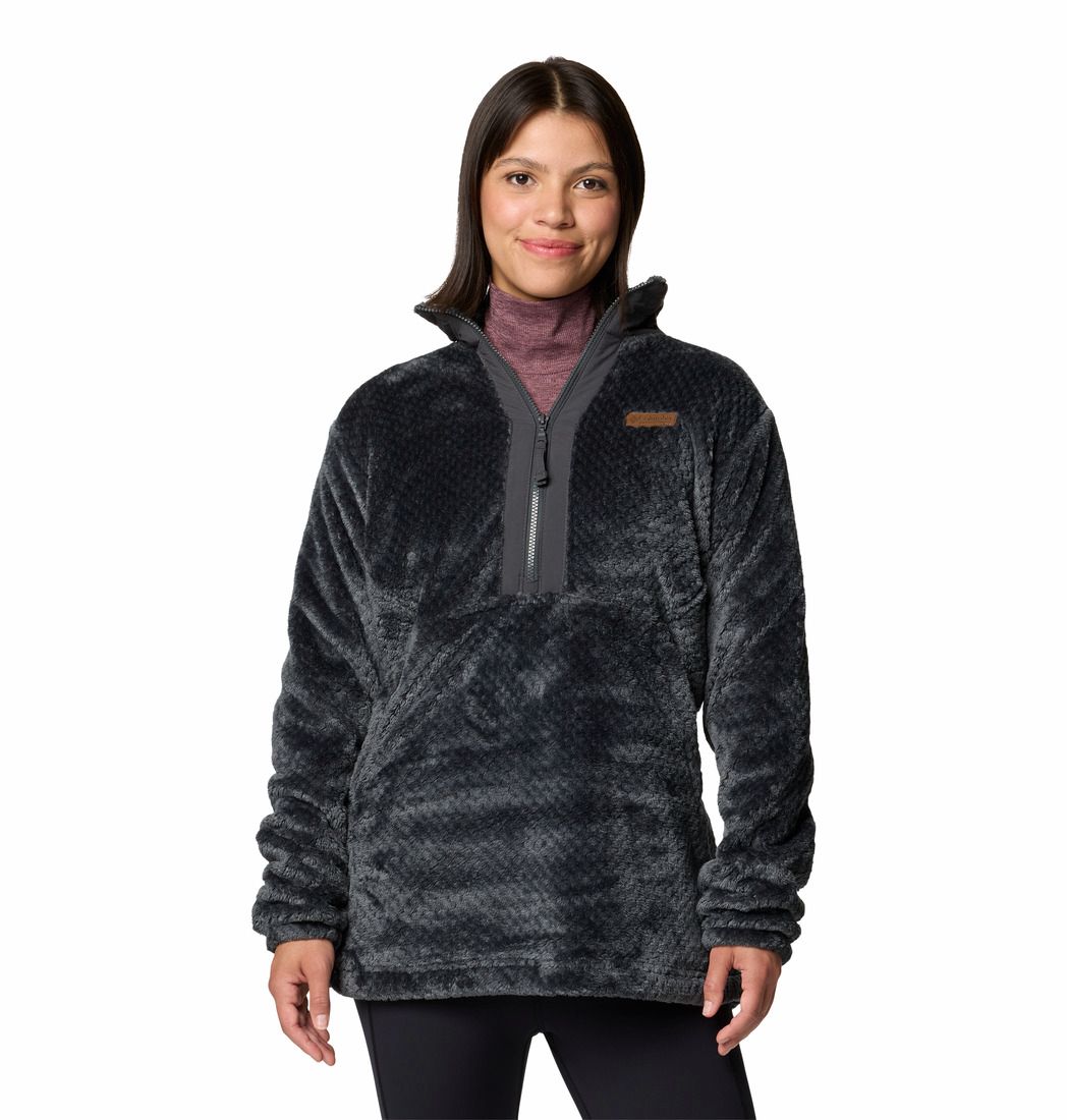 MAIN IMAGE OF COLUMBIA WOMENS FIRE SIDE™ 1/4 ZIP II SWEATER IN SHARK XS WITH SOFT SHERPA FLEECE