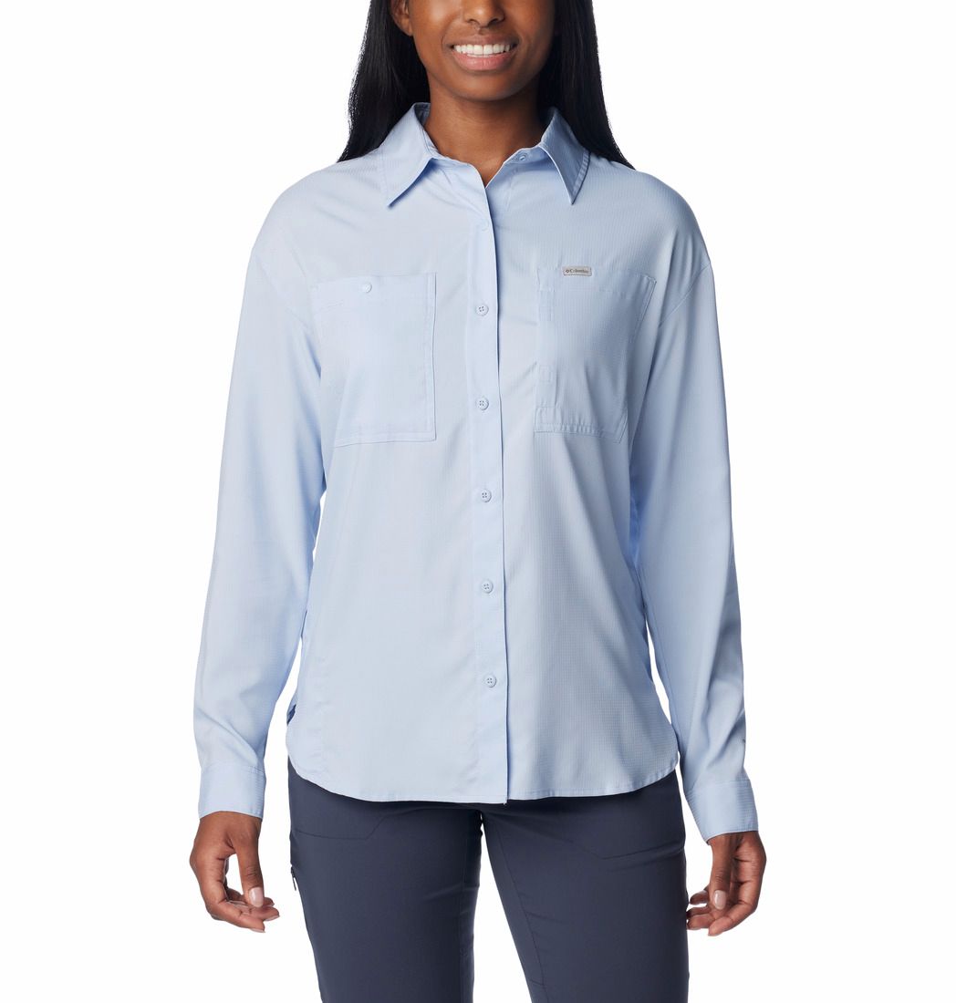 MAIN IMAGE OF COLUMBIA WOMENS SILVER RIDGE UTILITY™ LONG SLEEVE SHIRT IN WHISPER SMALL