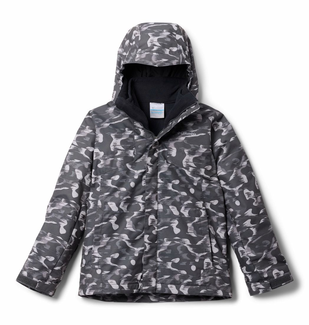 MAIN IMAGE OF COLUMBIA BOYS BUGABOO™ III PRINTED FLEECE INTERCHANGE JACKET IN SHARK/BLACK XXS