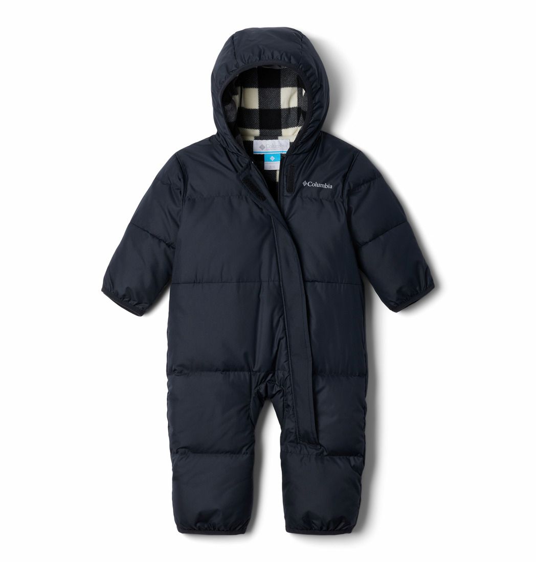 MAIN IMAGE OF COLUMBIA YOUTH SNUGGLY BUNNY™ II BUNTING ONE PIECE OUTFIT IN BLACK/CHALK CHECK 6-12M