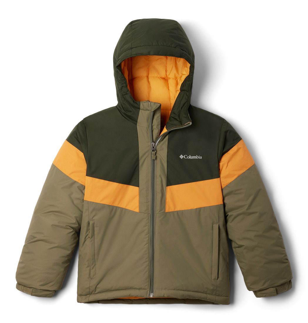MAIN IMAGE OF COLUMBIA BOYS LIGHTNING LIFT™ III WINTER JACKET IN STONE/GREENSCAPE/SUNSTONE XXS