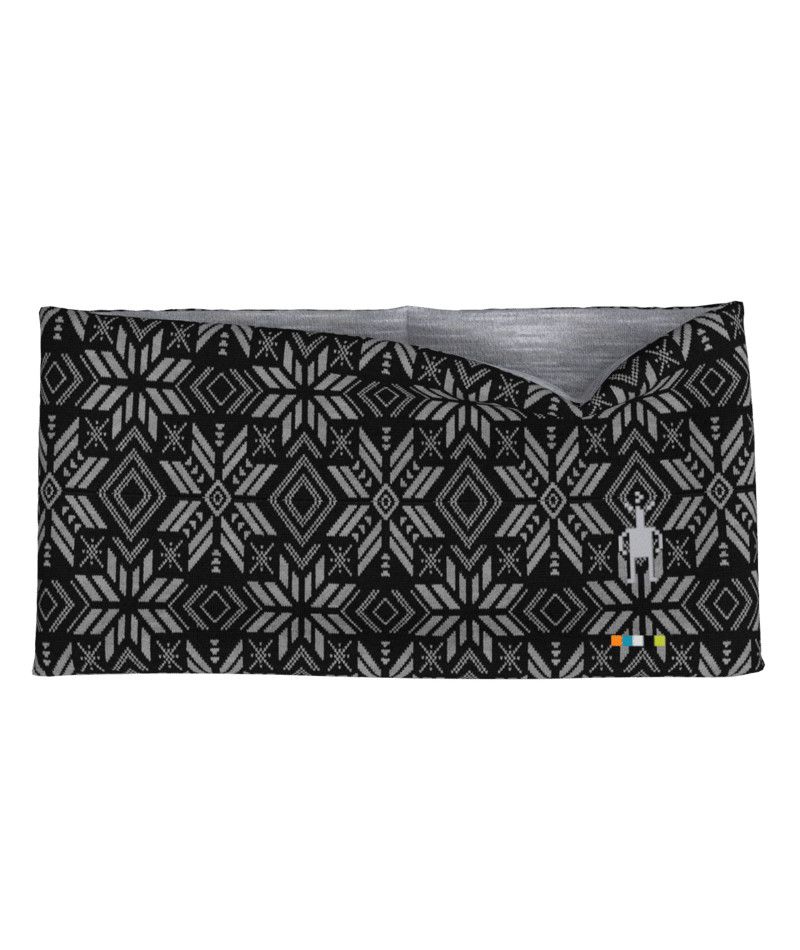 SMARTWOOL UNISEX THERMAL MERINO REVERSIBLE HEADBAND 25, Color: BLACK DIGI SNOW, Size: O/S
