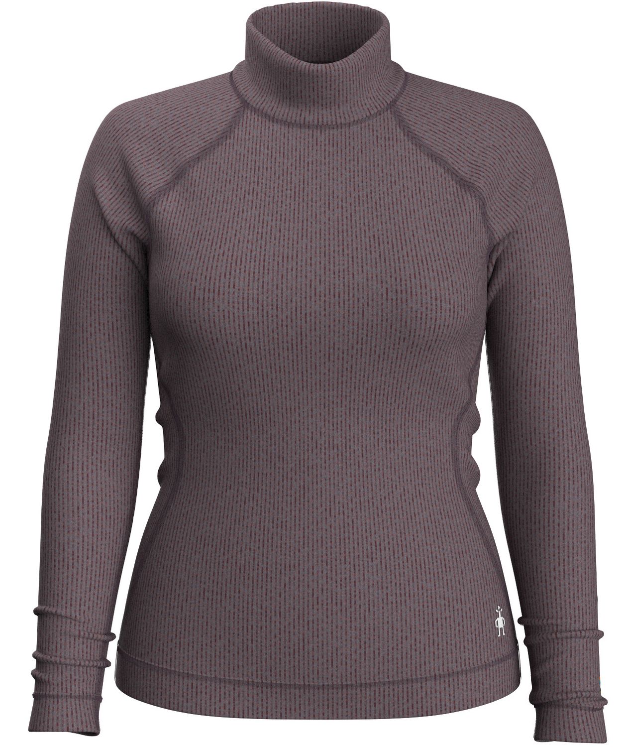SMARTWOOL WOMENS THERMAL MERINO RIB TURTLENECK SWEATER 25, Color: CHALK VIOLET HEATHER, Size: SMALL