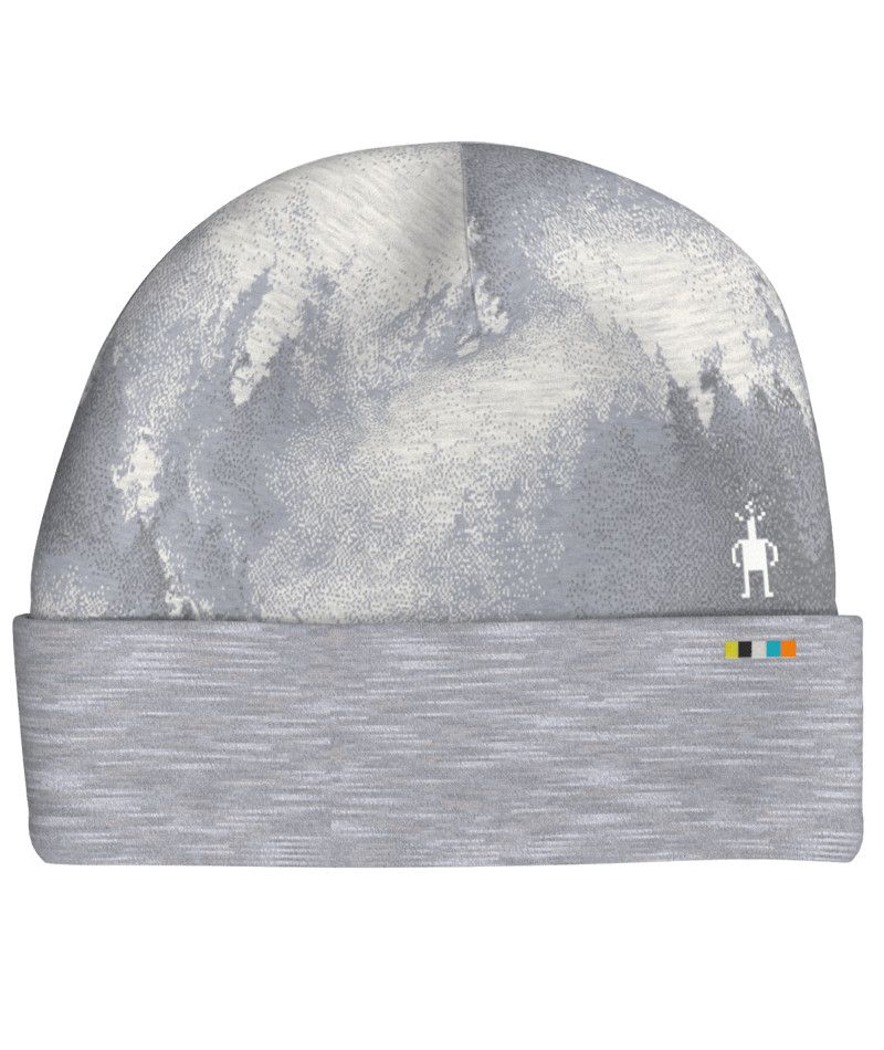 SMARTWOOL UNISEX THERMAL MERINO REVERSIBLE CUFFED BEANIE WINTER HAT 25, Color: LIGHT GRAY FOGGY PINES, Size: O/S