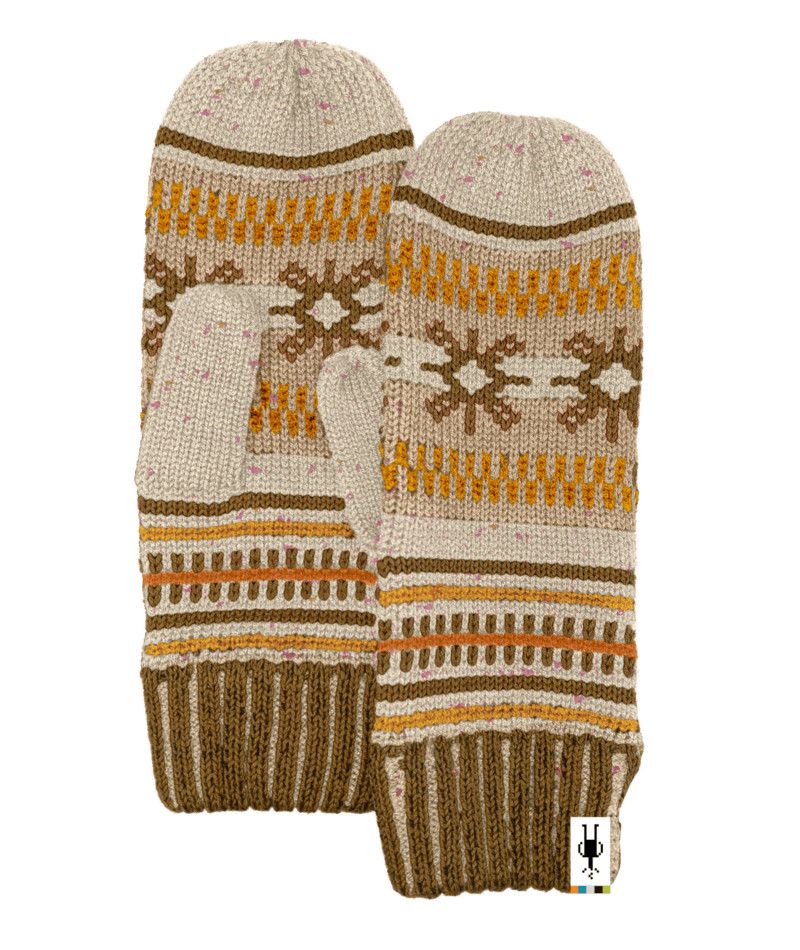 SMARTWOOL UNISEX CHAIR LIFT MITTEN 25, Color: ALMOND DONEGAL, Size: O/S