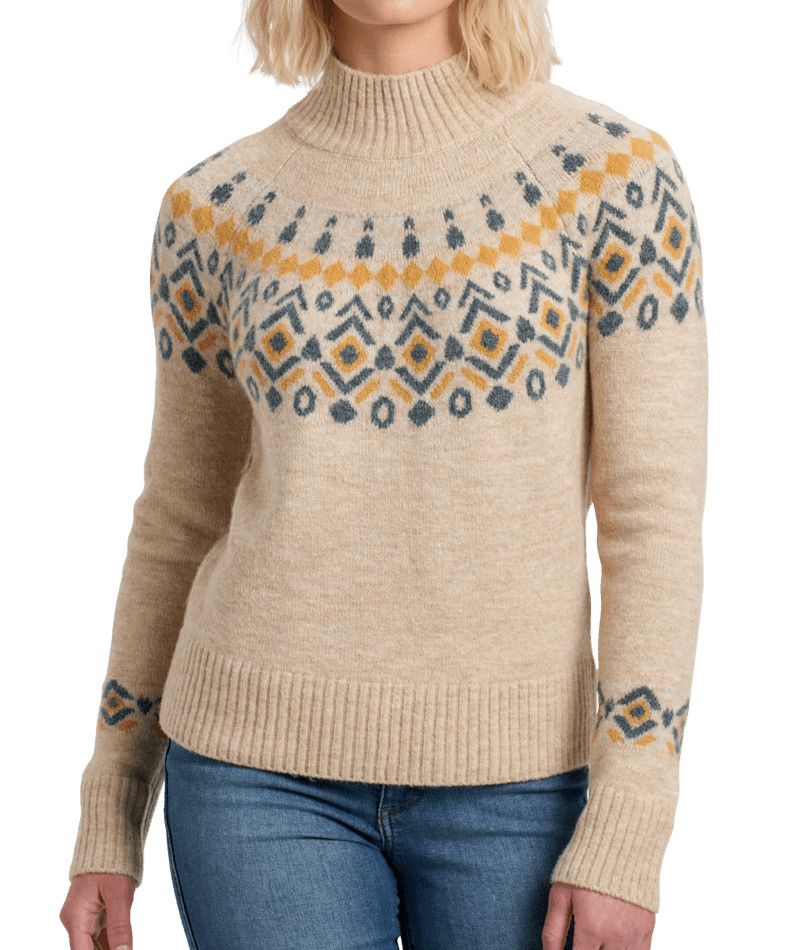 KUHL WOMENS ALPINA SWEATER 25, Color: OATMEAL, Size: SMALL