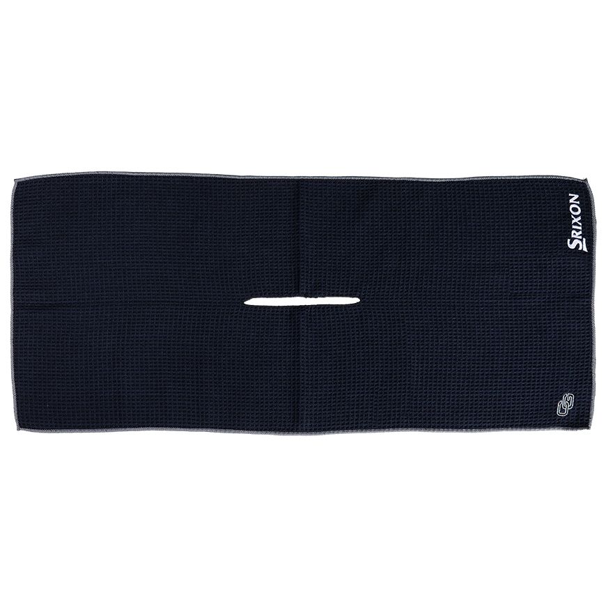 MAIN IMAGE OF SRIXON UNISEX CLUB GLOVE CADDY TOWEL IN BLACK 17&quot; X 40&quot; WITH HEAVY-DUTY MICROFIBER