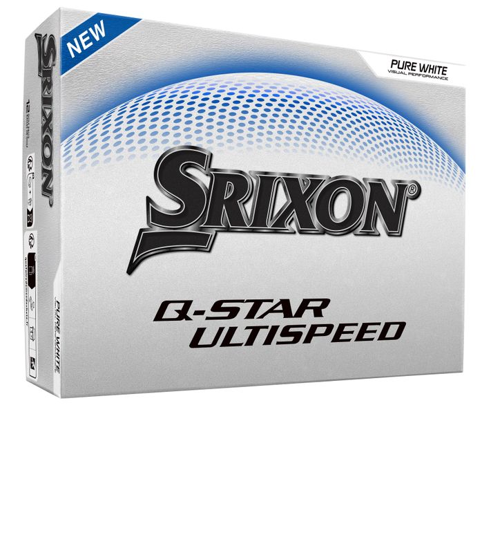 FRONT VIEW OF SRIXON UNISEX Q-STAR ULTISPEED GOLF BALL WITH FASTLAYER CORE
