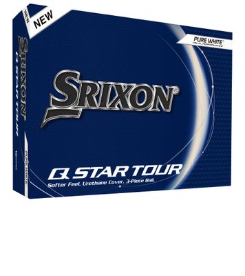 FRONT VIEW OF SRIXON UNISEX Q-STAR TOUR GOLF BALL WITH FASTLAYER CORE