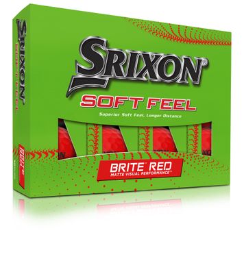 FRONT VIEW OF SRIXON UNISEX SOFT FEEL BRITE GOLF BALL WITH FASTLAYER CORE AND SPEED DIMPLE™ PATTERN