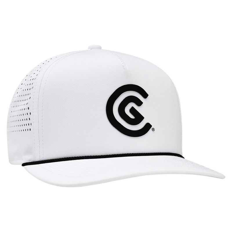 FRONT VIEW OF CLEVELAND MENS STATEMENT COLLECTION STINGER HAT WITH PVC CG BUG LOGO