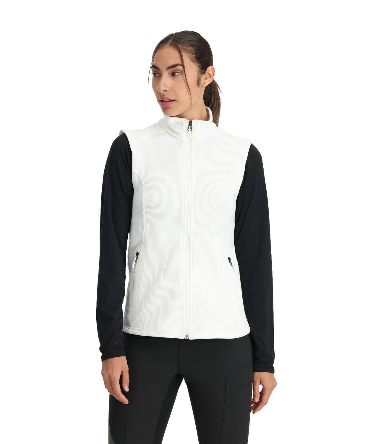 SPYDER WOMENS BANDITA VEST 26, Color: WHITE, Size: SMALL