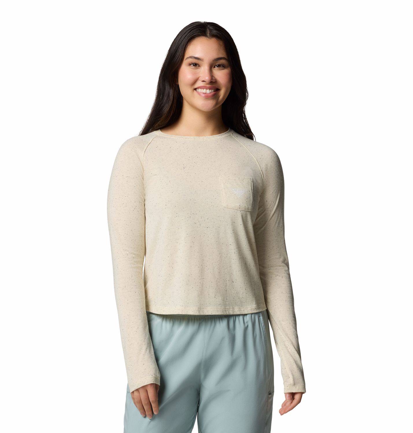 MAIN IMAGE OF COLUMBIA WOMENS PFG UNCHARTED™ NEPS LONG SLEEVE SHIRT IN LEMON WASH XS WITH UPF 40