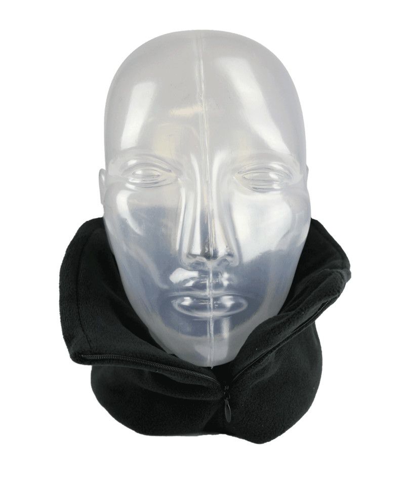 SEIRUS UNISEX ZIPS MICRO FLEECE NECK-UP FACE MASK 26, Color: BLACK, Size: O/S