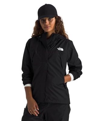 FRONT VIEW OF THE NORTH FACE WOMENS ANTORA RAIN JACKET WITH WINDPROOF FABRIC