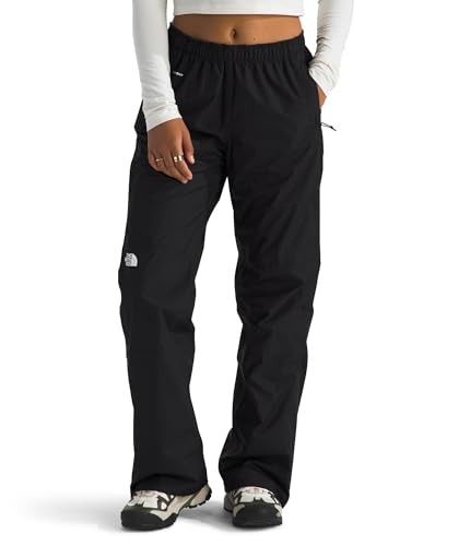 FRONT VIEW OF THE NORTH FACE WOMENS ANTORA RAIN PANT WITH ADJUSTABLE WAIST AND WATERPROOFING