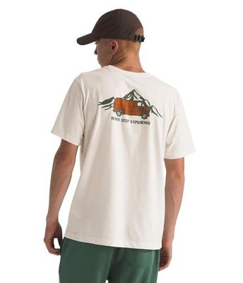 BACK VIEW OF THE NORTH FACE MENS OUTDOOR GRAPHIC SHORT SLEEVE SHIRT WITH COMFORT AND 100% COTTON