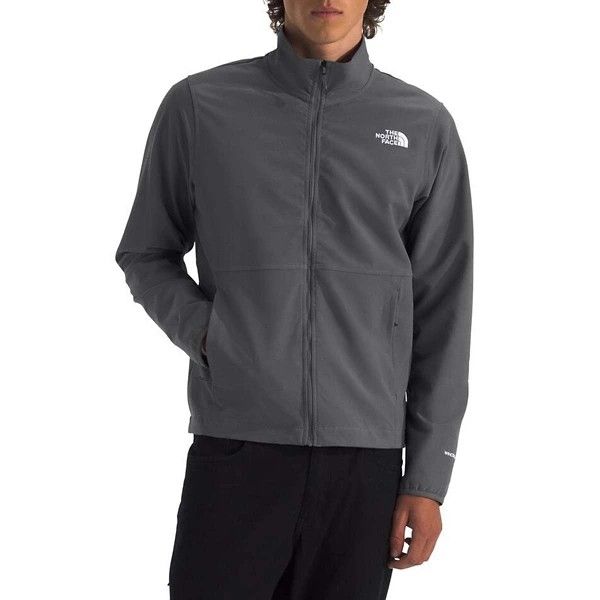 FRONT VIEW OF THE NORTH FACE MENS WILLOW STRETCH WINDBREAKER JACKET WITH WIND-RESISTANT FABRIC