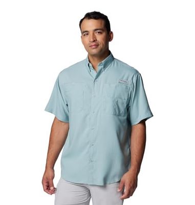 FRONT VIEW OF COLUMBIA MENS TAMIAMI™ II SHORT SLEEVE SHIRT WITH UPF 40 AND QUICK-DRYING TREATMENT