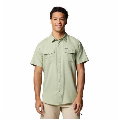 FRONT VIEW OF COLUMBIA MENS UTILIZER™ II SOLID SHORT SLEEVE SHIRT WITH UPF 40 AND MOISTURE WICKING