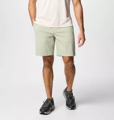 FRONT VIEW OF COLUMBIA MENS BLACK MESA™ CHINO SHORT WITH UPF 50 AND RAIN &amp; STAIN REPELLENT